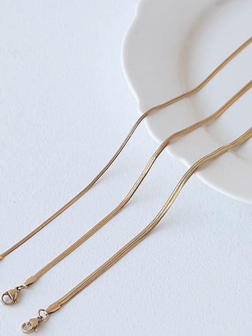ACCA Brass Retro simple flat chain Choker Necklace