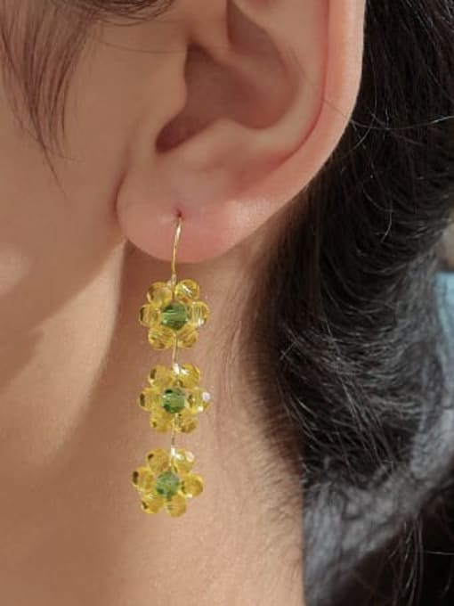 TINGS Brass Resin Flower Minimalist Drop Earring 1