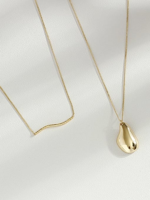 Golden Copper Alloy Water Drop Minimalist Trend Korean Fashion Necklace