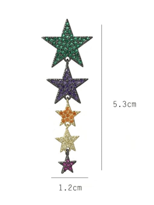 SUUTO Brass Cubic Zirconia Star Statement Cluster Earring 1