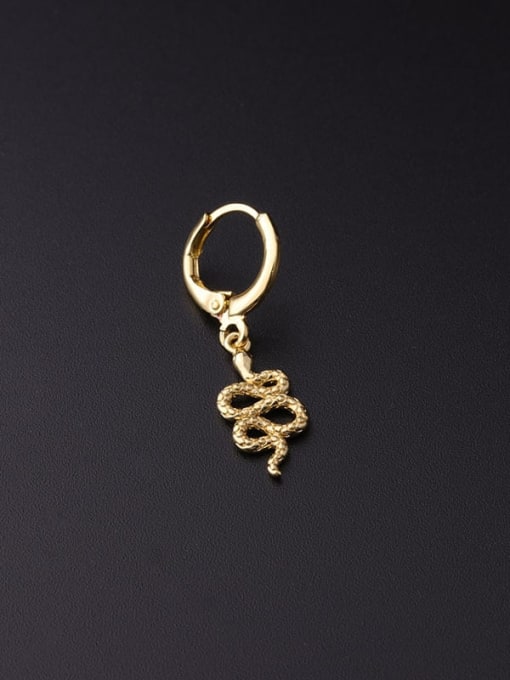 HISON Brass Cubic Zirconia Snake Minimalist Single Earring 3