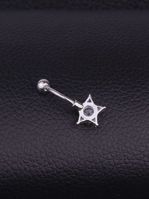 HISON Stainless steel Cubic Zirconia Star Hip Hop Belly Rings & Belly Bars 2