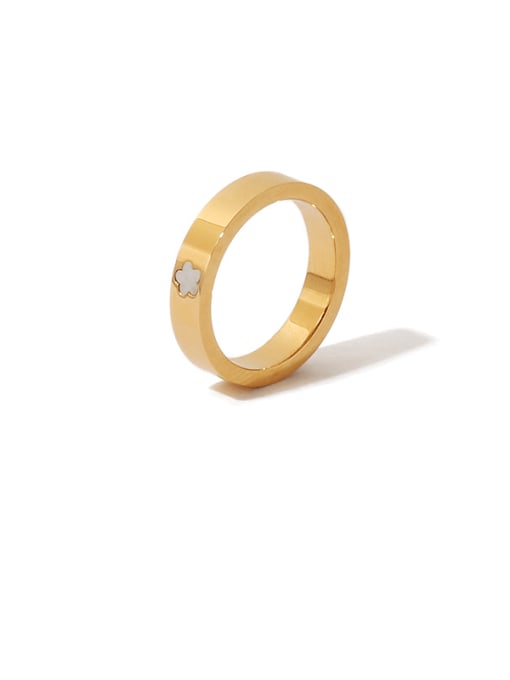 Shell ring Titanium Steel Shell Geometric Minimalist Band Ring