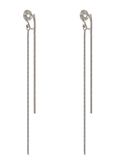 HYACINTH Brass Tassel Minimalist Long Threader Earring 0