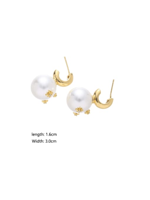 ACCA Brass Freshwater Pearl Star Vintage Drop Earring 2