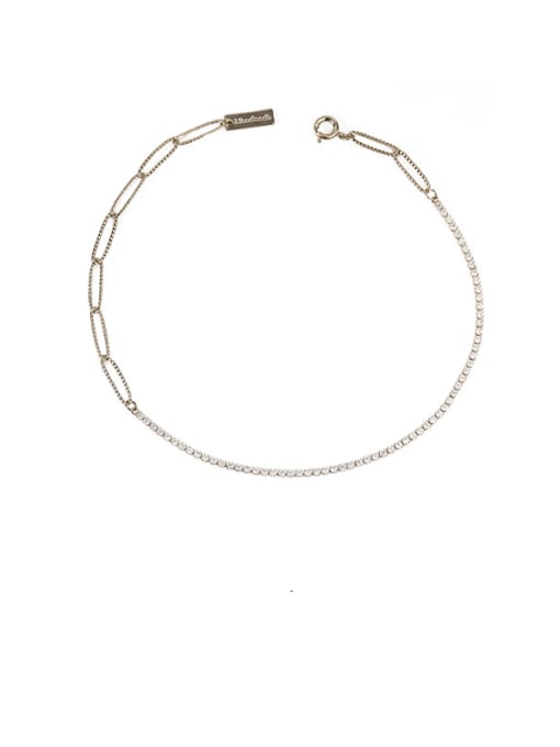Coffee gold necklace Brass Imitation Pearl Geometric Chain Minimalist Necklace