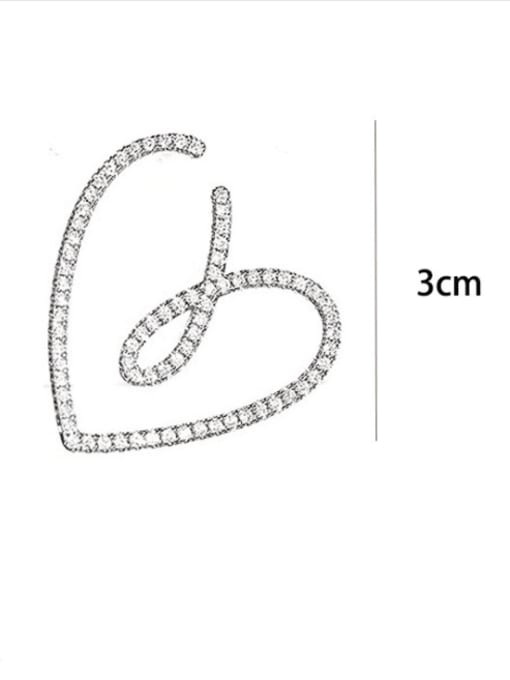 SUUTO Brass Cubic Zirconia Heart Minimalist Stud Earring 2