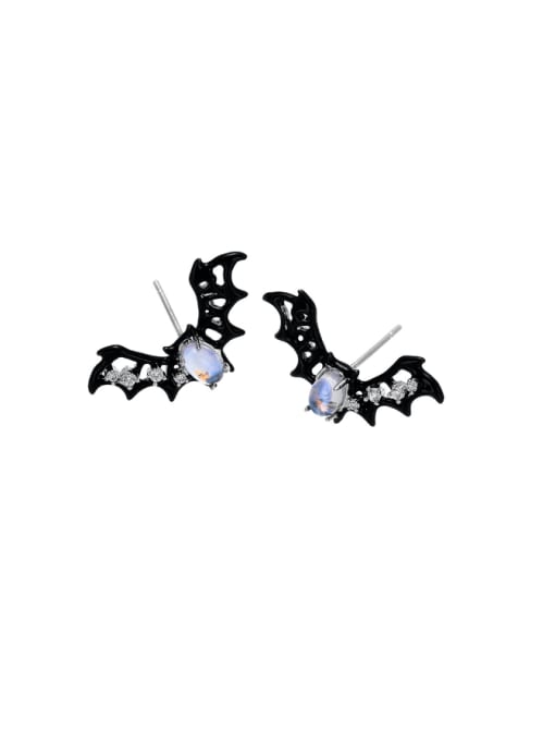 Bat Earrings Brass Enamel Insect Hip Hop Stud Earring