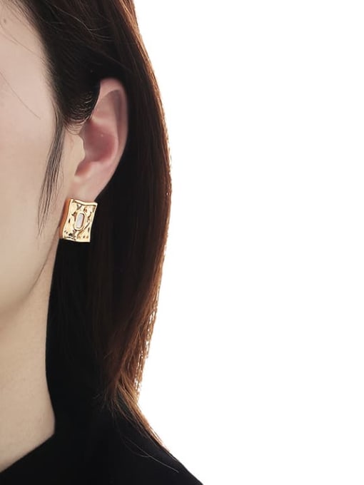 TINGS Brass Shell Geometric Vintage Stud Earring 1