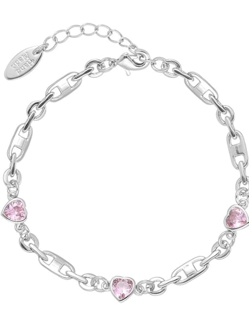 Zircon bracelet Titanium Steel Cubic Zirconia Heart Dainty Bracelet
