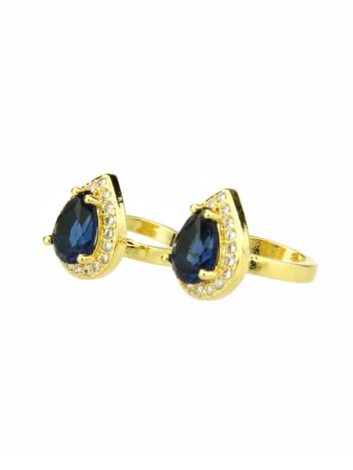 renchi Brass Water Drop Cubic Zirconia  Luxury Clip Earring