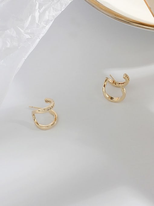 HYACINTH Copper  Minimalist  Geometric Stud Trend Korean Fashion Earring 3