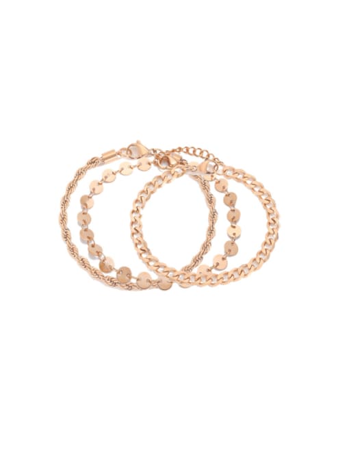 Rose gold Stainless steel Irregular Chain Minimalist Link Bracelet
