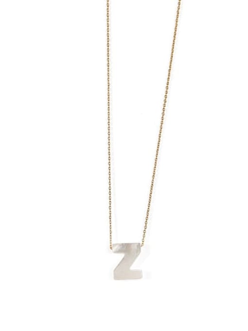 Z Brass Acrylic Letter Minimalist Pendant Necklace