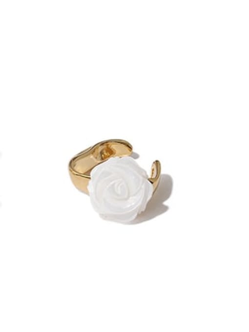 ACCA Brass Shell Flower Trend Stud Earring 3