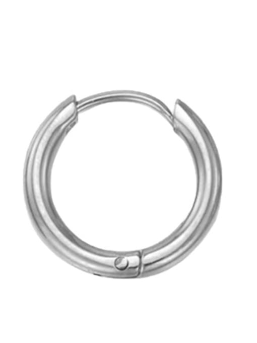 10mm steel color Stainless steel Round Minimalist Hoop Earring