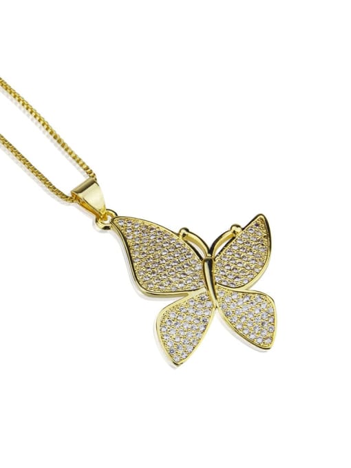 renchi Brass  Cubic Zirconia Butterfly Dainty Necklace 4
