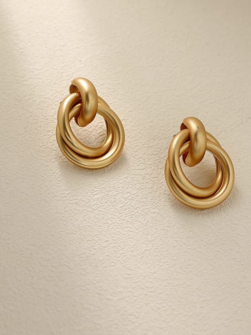 HYACINTH Brass Smooth Geometric Vintage Drop Trend Korean Fashion Earring 2