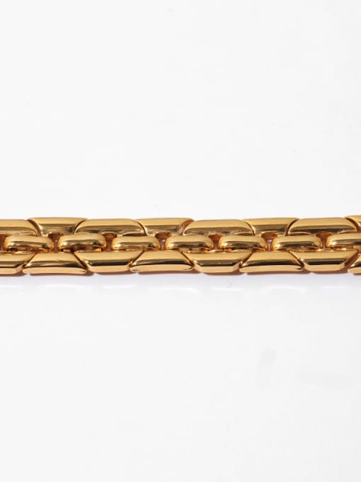 TINGS Brass Geometric Vintage Irregular wide chain Link Bracelet 3