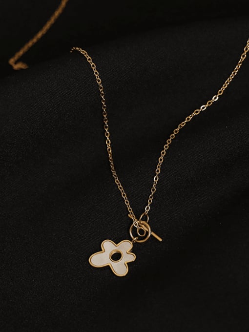 ACCA Brass Shell Flower Minimalist  pendant Necklace