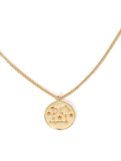 leo Brass Minimalist  Twelve constellations Pendant Necklace