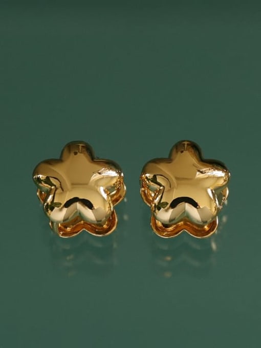 Five Color Brass Flower Vintage Stud Earring 2