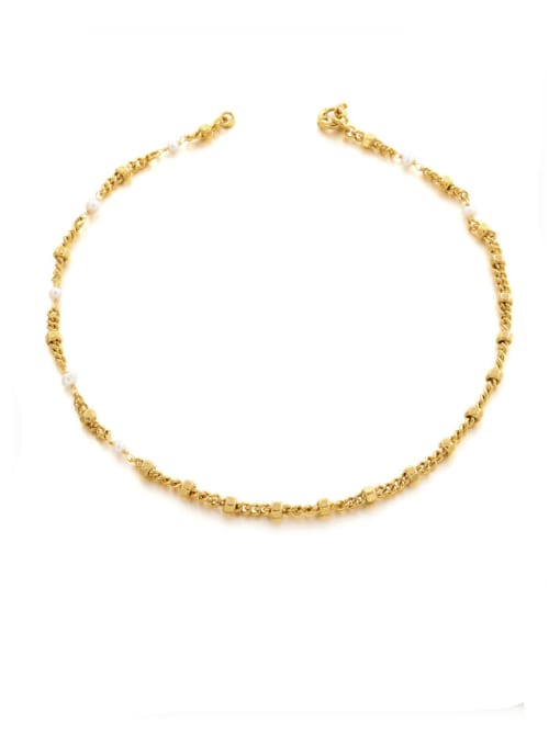 Nut necklace Brass Imitation Pearl Geometric Vintage Necklace