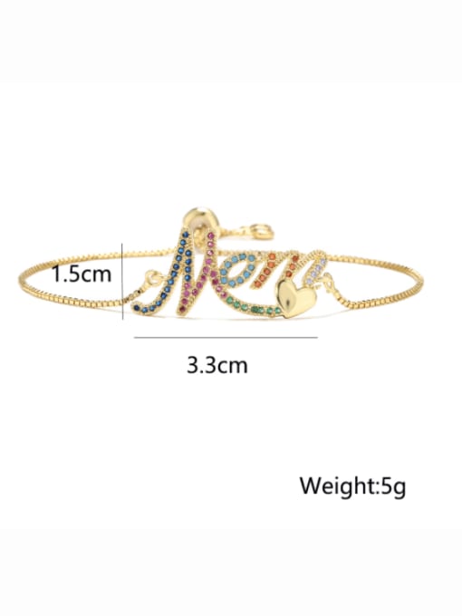 AOG Brass Cubic Zirconia Letter Dainty Bracelet 2