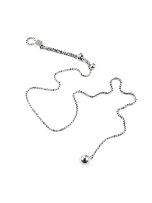 Men and women alike Titanium Steel Ball Minimalist Long Strand Necklace
