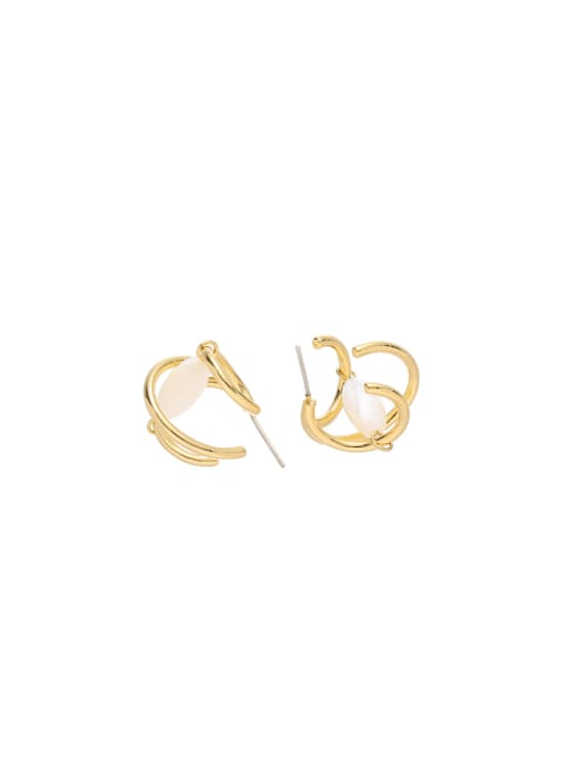 Shell earrings Brass Shell Irregular Minimalist Stud Earring