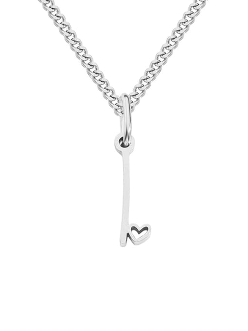 I  steel color Stainless steel Letter Minimalist Necklace