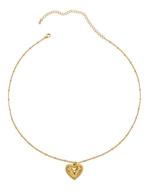 golden Brass Heart Minimalist Necklace