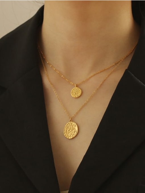 ACCA Brass Coin Vintage pendant Necklace 1