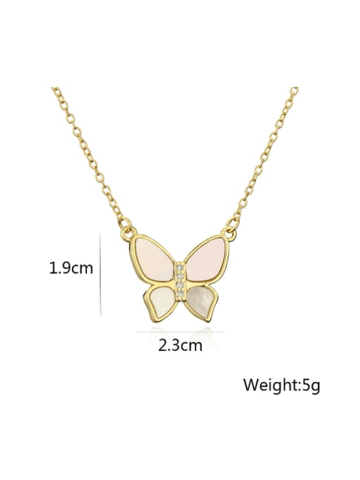 AOG Brass Shell Butterfly Heart Minimalist Necklace 1