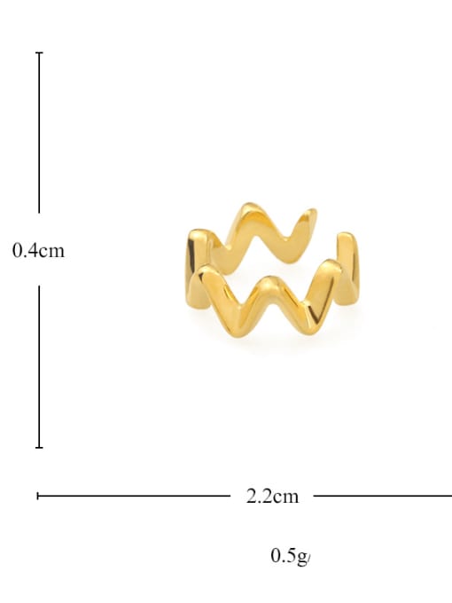 ACCA Brass  Minimalist Twisted Z-shapedClip Earring 2