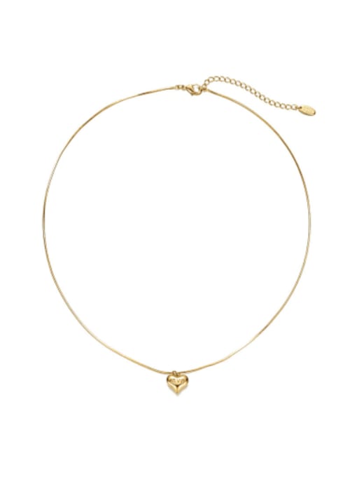 Five Color Brass Heart Minimalist Necklace 3
