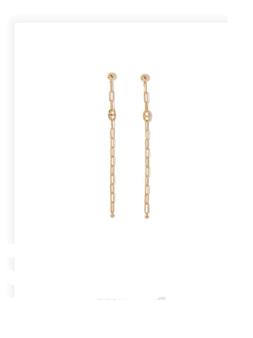Gold (two ways to wear) Brass Tassel Minimalist Threader Earring