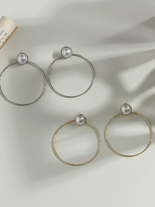 HYACINTH Copper Round Minimalist Stud Trend Korean Fashion Earring 1