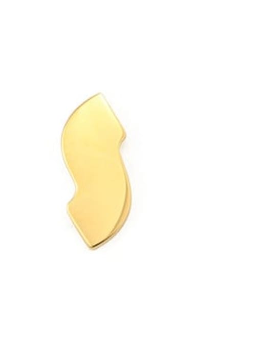 S Ony One Titanium smooth Letter Minimalist Stud Earring(single only one )