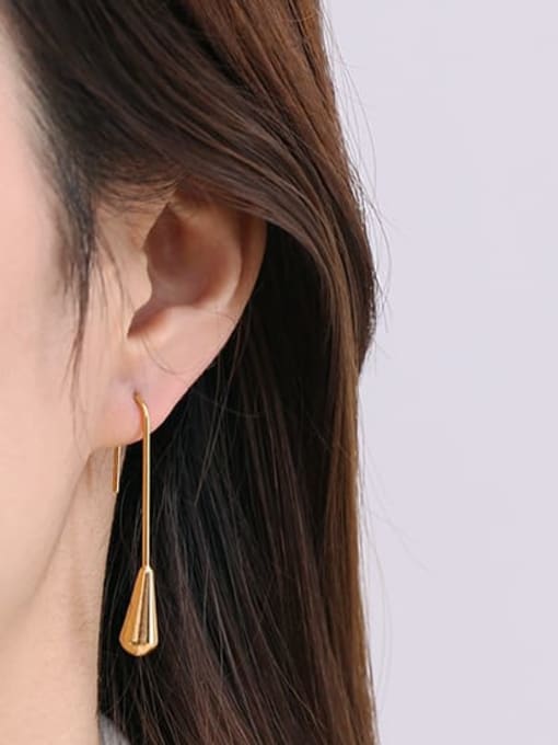 ACCA Brass Water Drop Minimalist Hook Earring 2