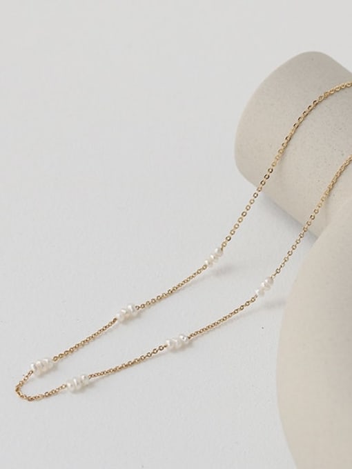 ACCA Brass Freshwater Pearl Irregular Minimalist Necklace 0