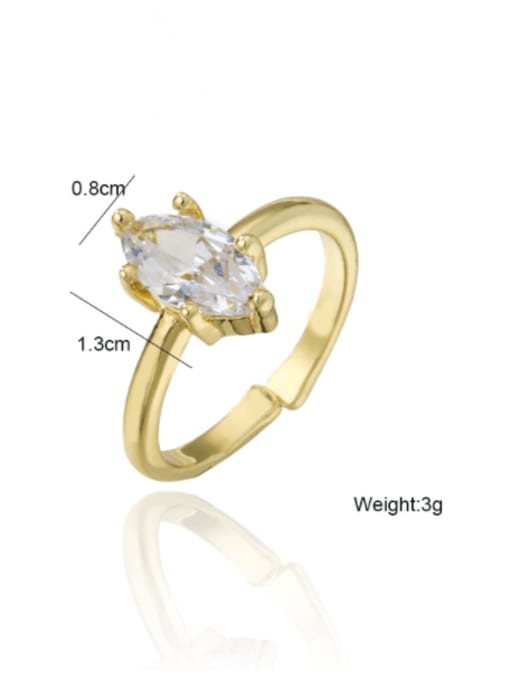 AOG Brass Cubic Zirconia Water Drop Vintage Band Ring 4