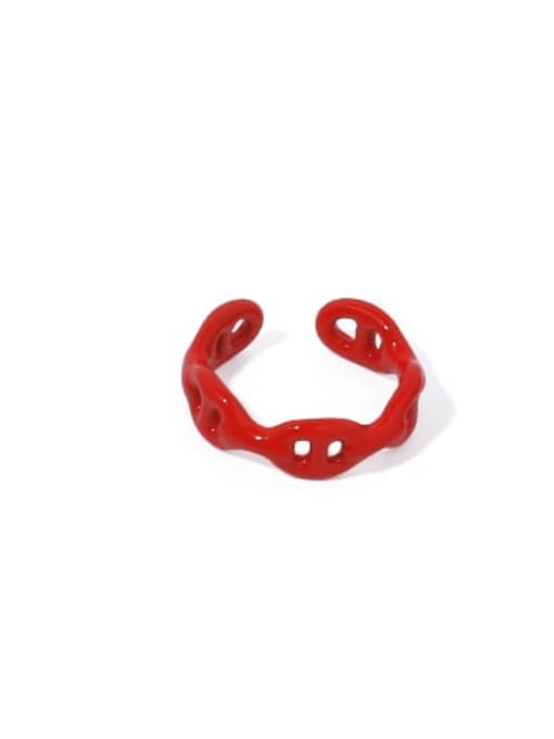 Red pig nose (No.6 ring) Zinc Alloy Enamel Irregular Vintage Band Ring