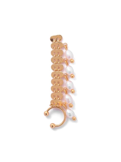 ACCA Brass Imitation Pearl Geometric Artisan Single Earring( Single-Only One) 3