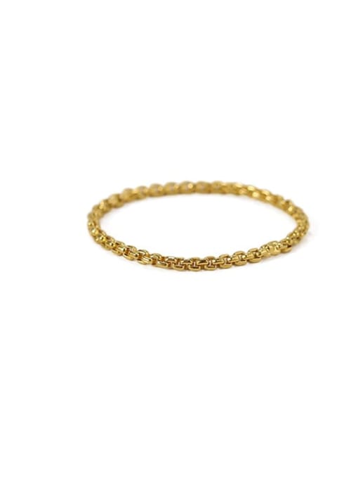 Gold chain thick Brass Bead Geometric Minimalist Midi Ring