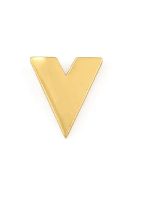 V Ony One Titanium smooth Letter Minimalist Stud Earring(single only one )
