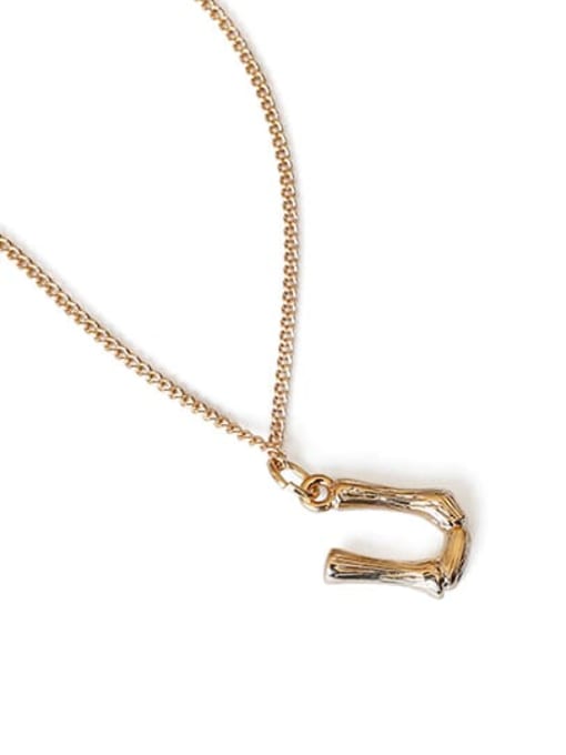 U Brass Letter Pendant Artisan Necklace