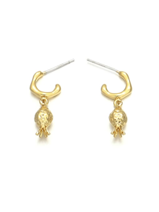 golden Brass Irregular Vintage Drop Earring