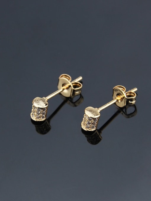renchi Brass Rhinestone Cross Dainty Stud Earring 1