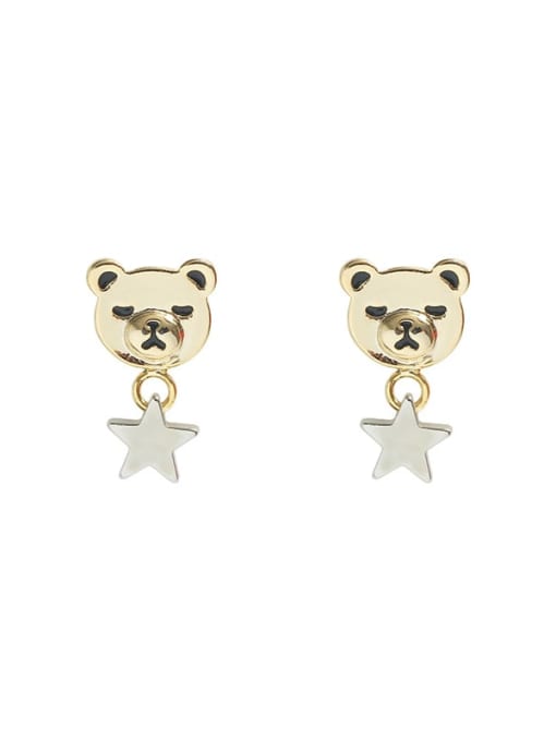 HYACINTH Copper Minimalist  Cute bear Stud Trend Korean Fashion Earring 0